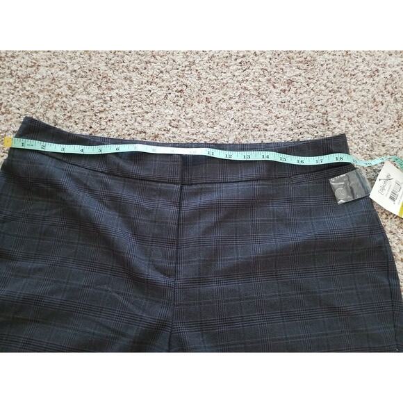 NWT Relativity Dress Pants Womens size 14 Black Business Charcoal & Plum Plaid - Picture 6 of 7